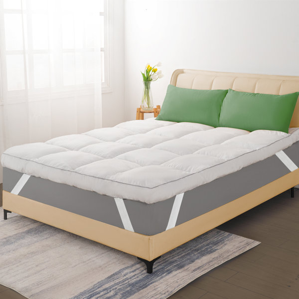 Mattress Topper, Green Tea Scent Memory Foam Mattress Topper with  Adjustable Straps, with Zippered Bamboo Cover and Removable & Washable  Cover