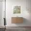 Capot - 5N 36,00 po L 19,80 po P 20,00 po Meuble-lavabo mural H en bois naturel avec lavabo simple blanc