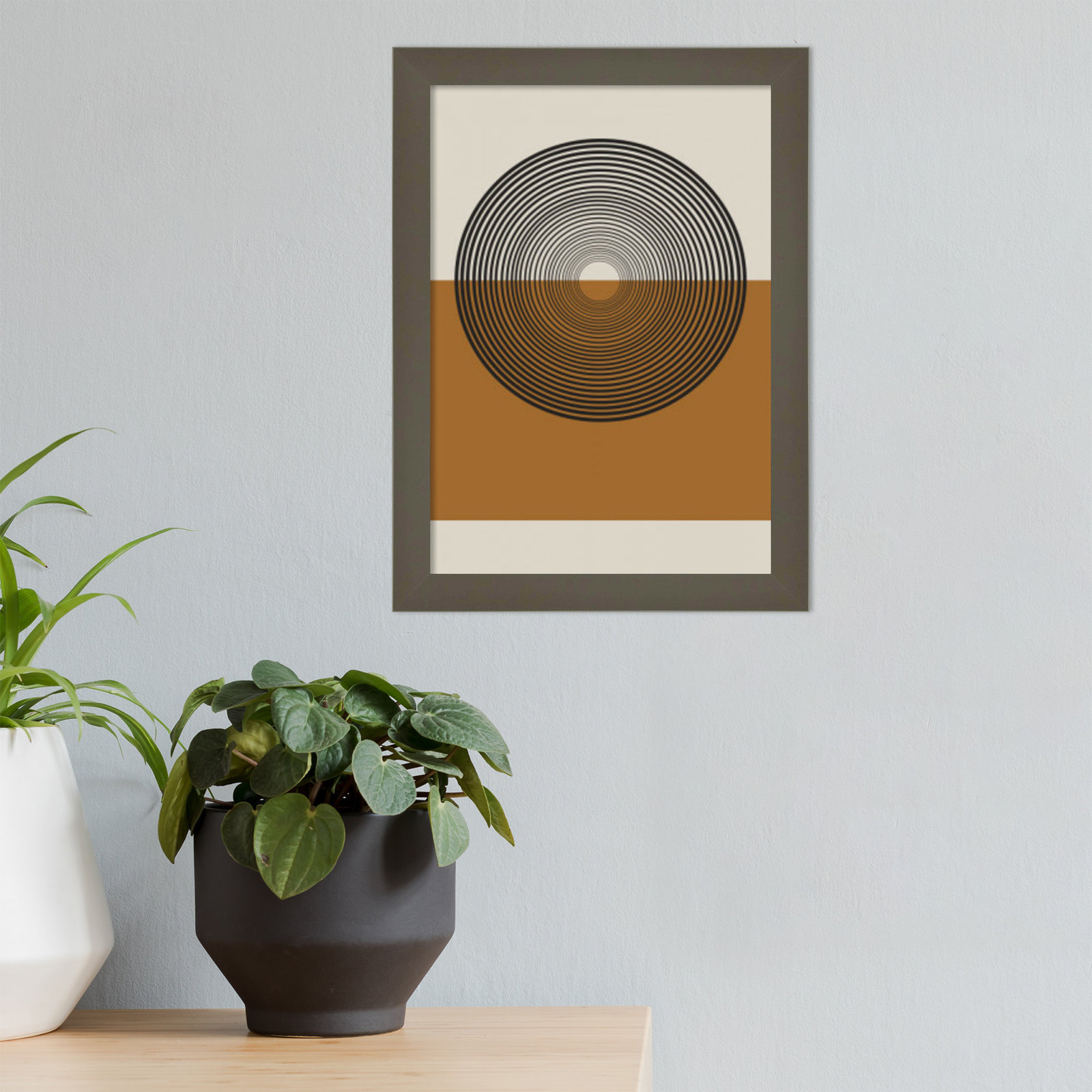 Retro Landscape by The Miuus Studio, 13" H x 10" W x 1" D, Gray