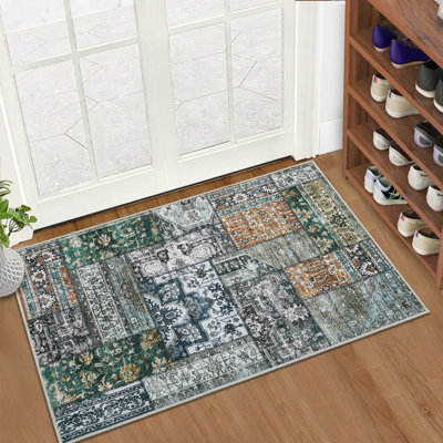 Raquele Washable Patchwork Indoor Rug