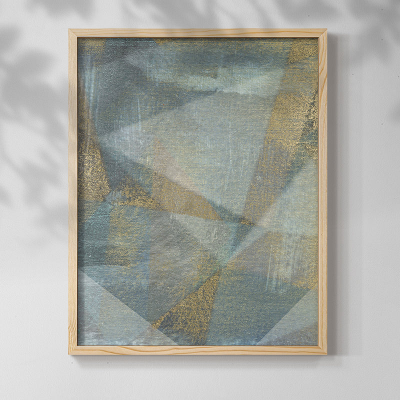 «Geometric Facets II», reproduction encadrée - bois massif, Naturel, H 11 po x l 9 po