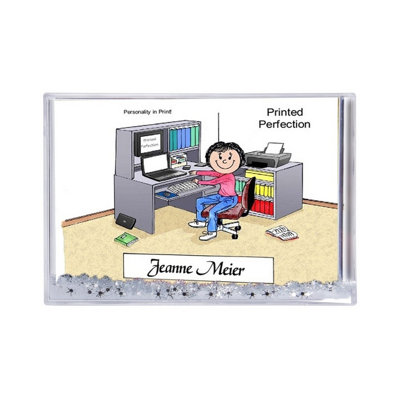 Personalized Computer Lover -Female MINI Snow Globe Frame Gift