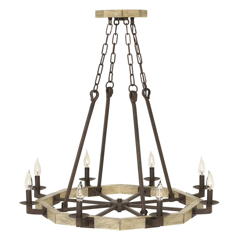 Dabney 8 - Light Waggon Wheel Chandelier