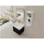 Meuble-lavabo mural 24 po avec lavabo et support de rangement, lavabo gauche en résine à rebords épais, ensemble KD