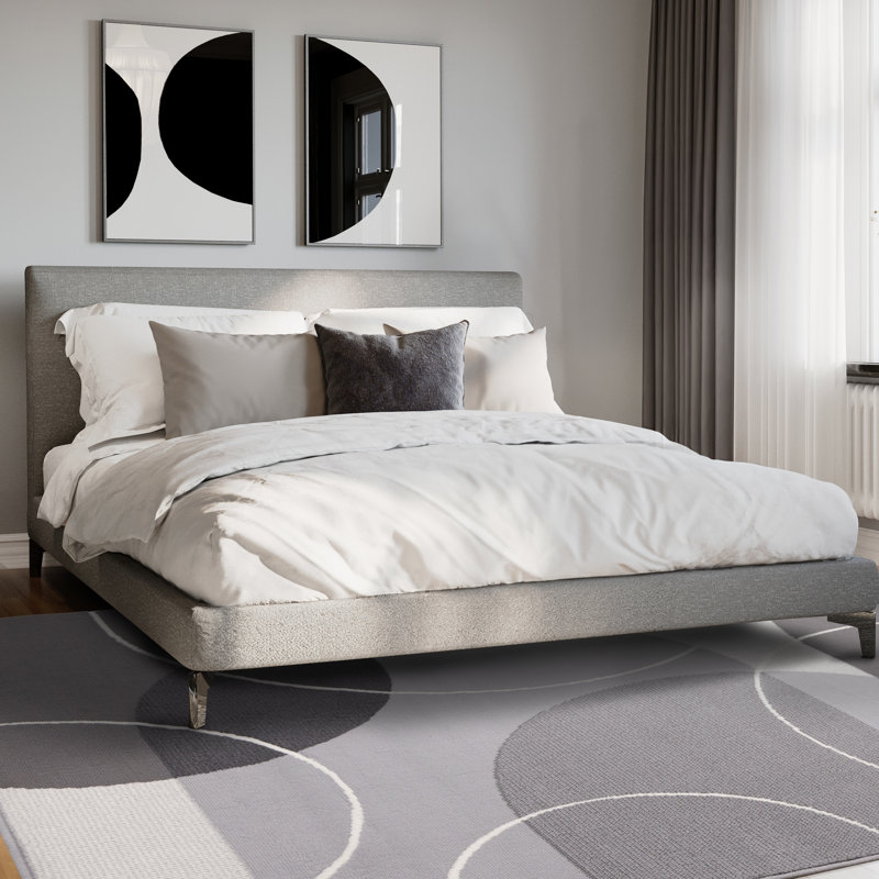 Tapis crème moderne à motif géométrique Fresno, Rectangle 6 pi 7 po x 9 pi 6 po