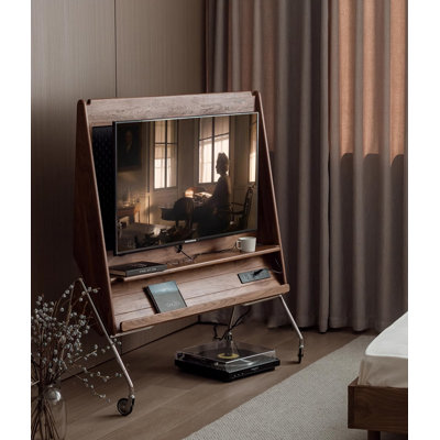 61.81" Brown Free form Solid Wood TV Stands