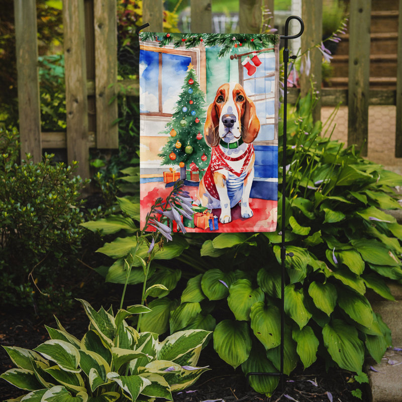 Drapeau de Noël Basset Hound, H 15,5 po x l 11,25 po