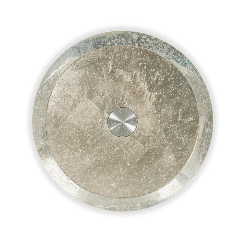 Spy Glass Glass End Table, Cream