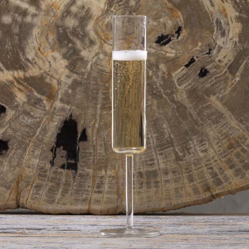 Modo 5.5 oz Clear Titanium Crystal Champagne Flutes, Set of 4