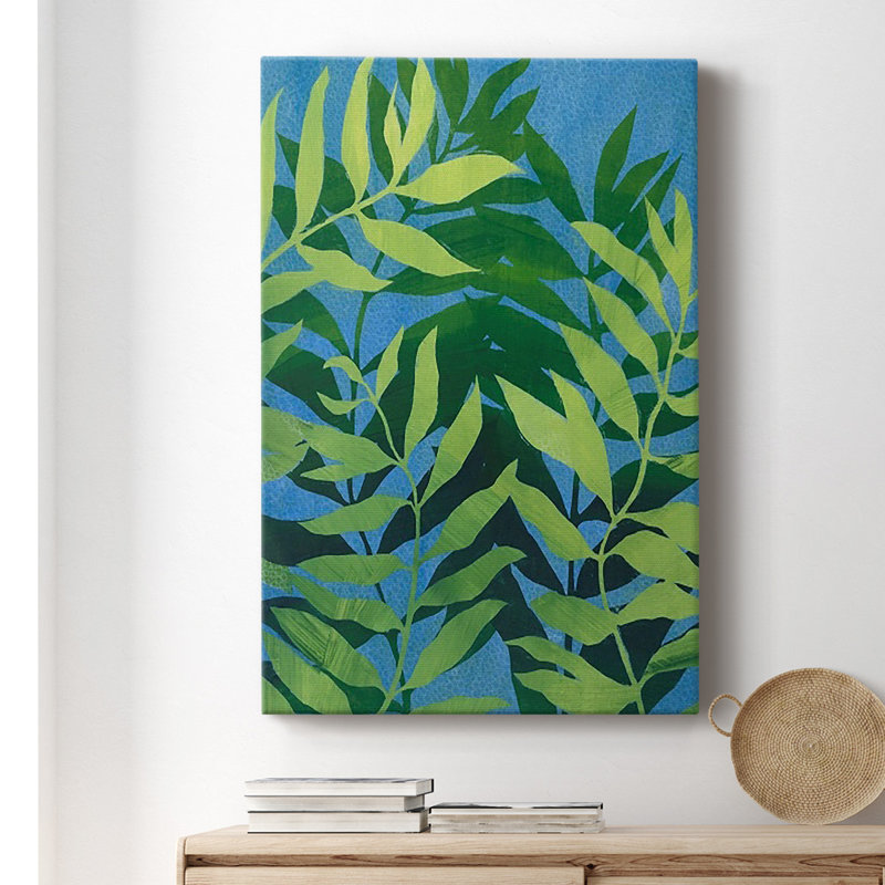Toile tendue avec châssis de qualité supérieure Ocean Vines I - prête à être accrochée, H 27 po x l 18 po x P 1 po