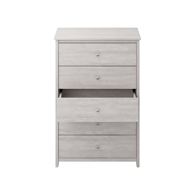 Isenbert 5 Drawer 31.5" W Chest, Dusty Gray Oak