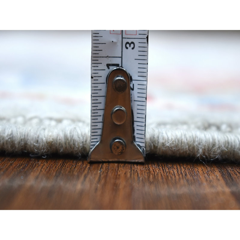 Tapis de couloir gris en laine organique douce noué à la main 3 pi 2 po x 10 pi Angora 3A9B2CE884974E00A718467911268A7F