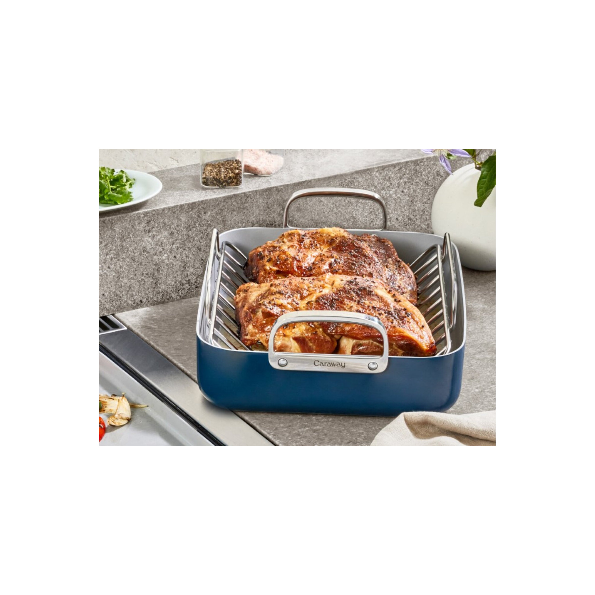 Caraway Roasting Pan W/ Rack, Navy