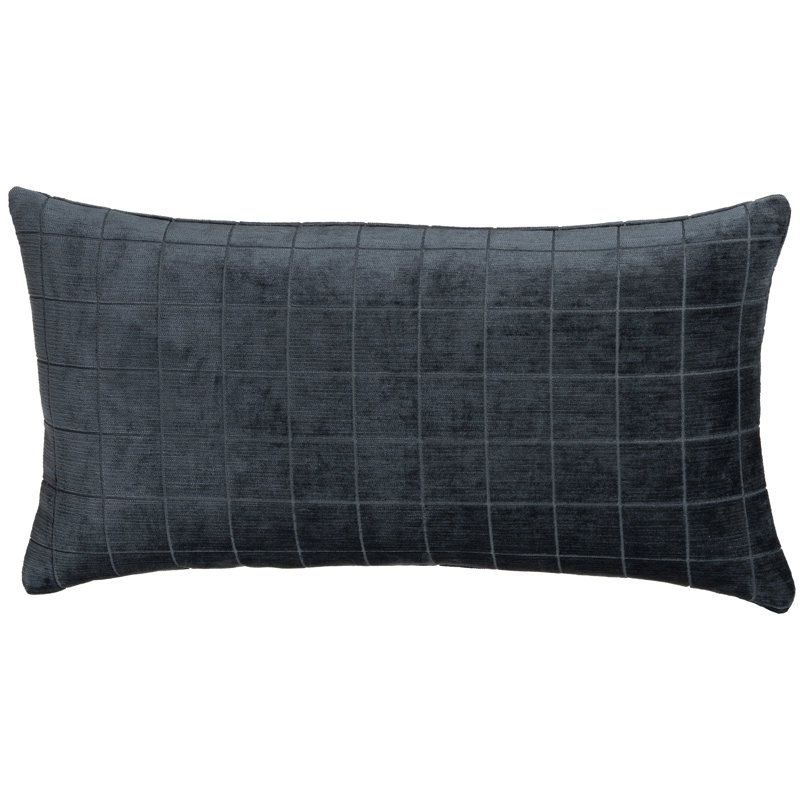 Coussin Otterville, Polyester, H 12 po x l 21 po, Motif géométrique ‑ bleu marine