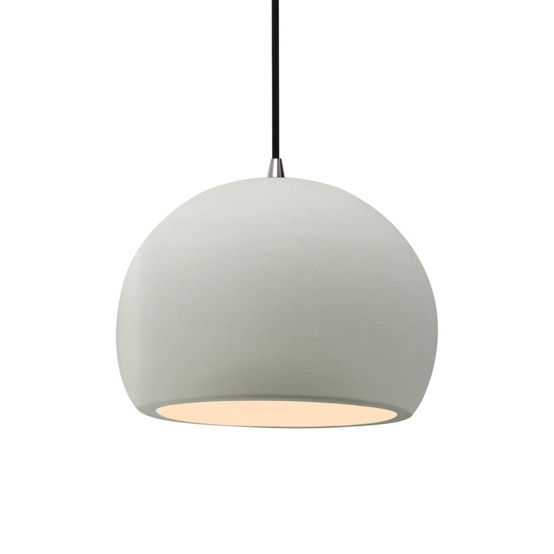 Aschwin 1 - Light Single Drop Pendant, 7.75" H x 10" W x 10" D, Gloss White/Gloss White, Matte Black