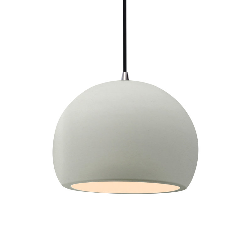 Luminaire suspendu à 1 lumière Aschwin, H 7,75 po x l 10 po x P 10 po, Gris brillant, Matte Black