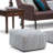 Square Pouf - Patterned Denim Melange