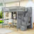  Kuster Wood Loft Bed with Drawers, Desk, Wardrobe and Storage Shelves-222895714-247652380
