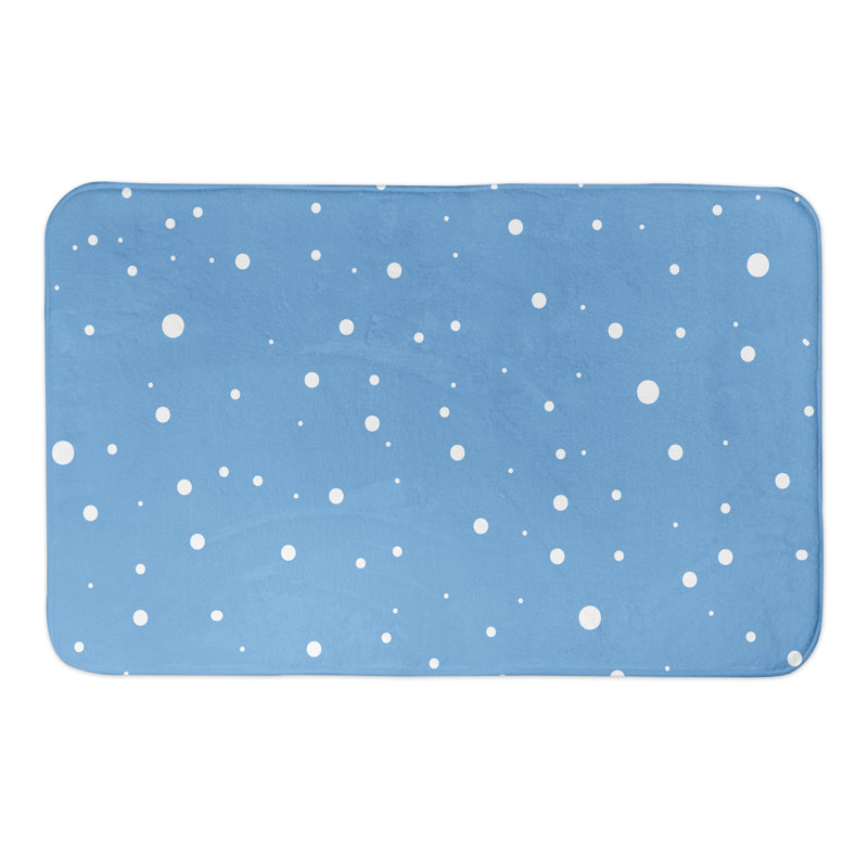 Tapis pour salle de bain snow pattern Margery, Bleu foncé