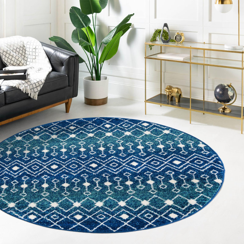 Geometric Indoor Rug, Round 10'