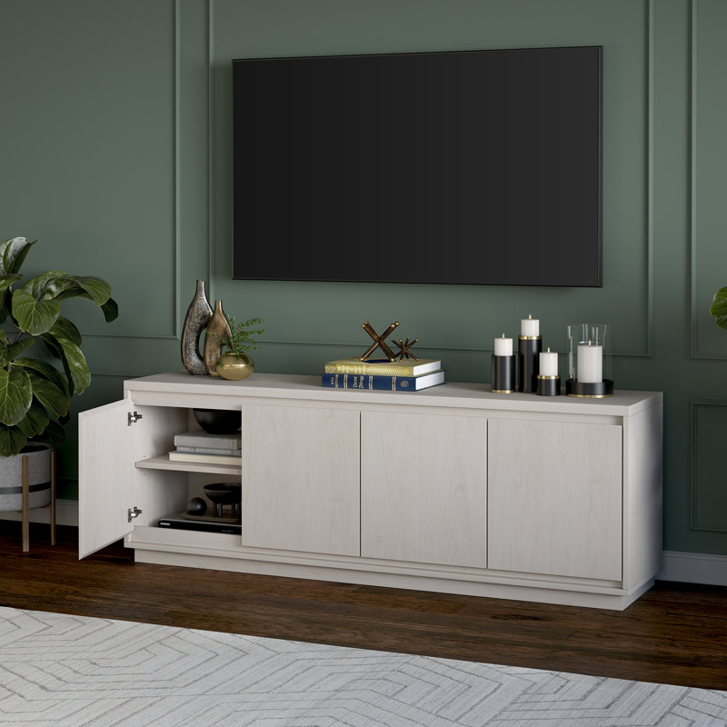 Presque Rectangular TV Stand for TV's up to 75" in Alder White, Alder White