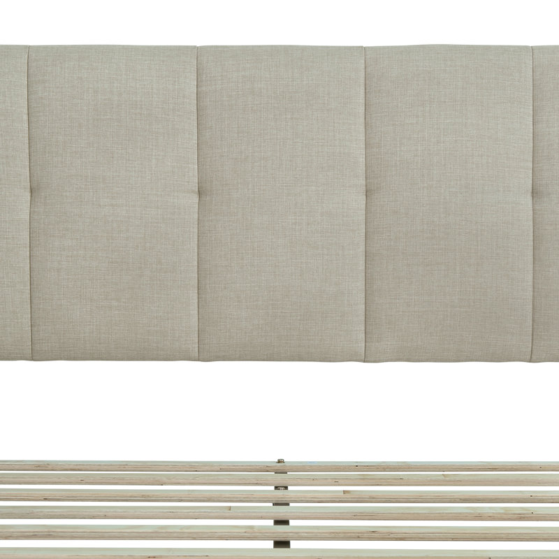 Lit plateforme à profil bas Dajai, Beige, Grand