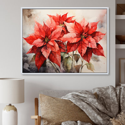 Fleur de poinsettia rétro sur toile