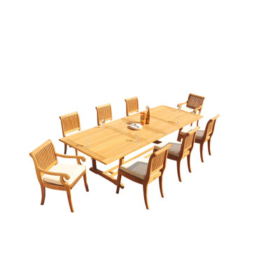 Ensemble repas 9 pièces teck Maskell