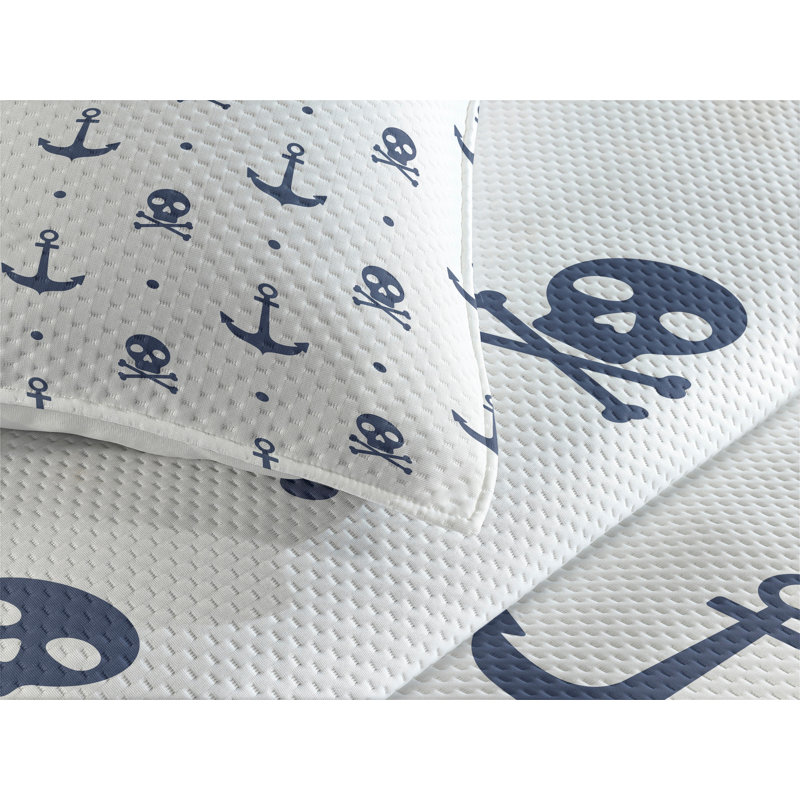 Coastal Polyester Coverlet, King Bedspread + 2 Shams