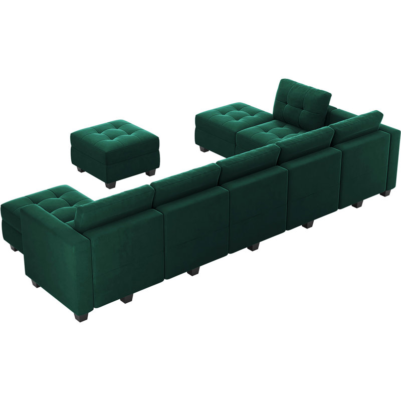Canapé modulaire Soneson, Velours vert