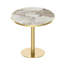 Modern Round Dining Table with Luxurious Stone-Look Top-600465351-600465346