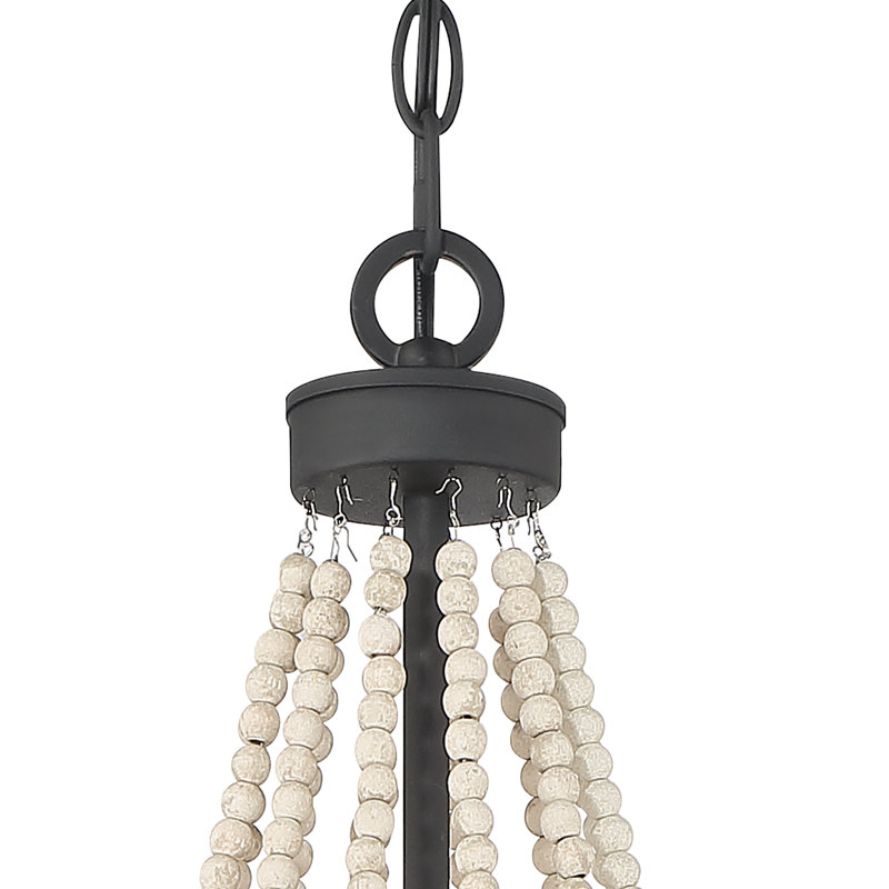 Lustre en forme de bougie à 12 lumières en acier à intensité variable Mattheo certifié UL, Ivoire/noir
