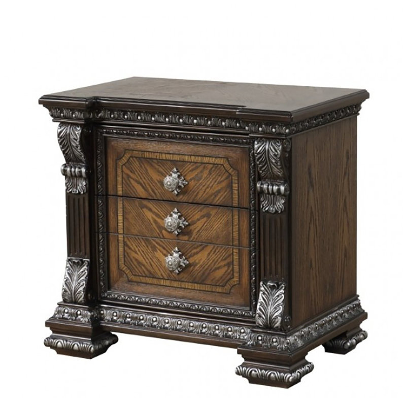 Table de chevet 2 tiroirs Waldrews, Espresso