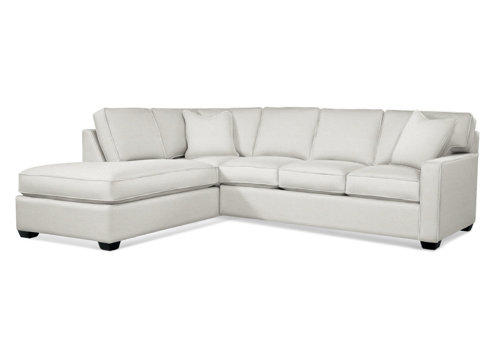 Ellora Upholstered Chaise L-Sectional, Black, Left Hand Facing, Brown Geometric, 0456-33