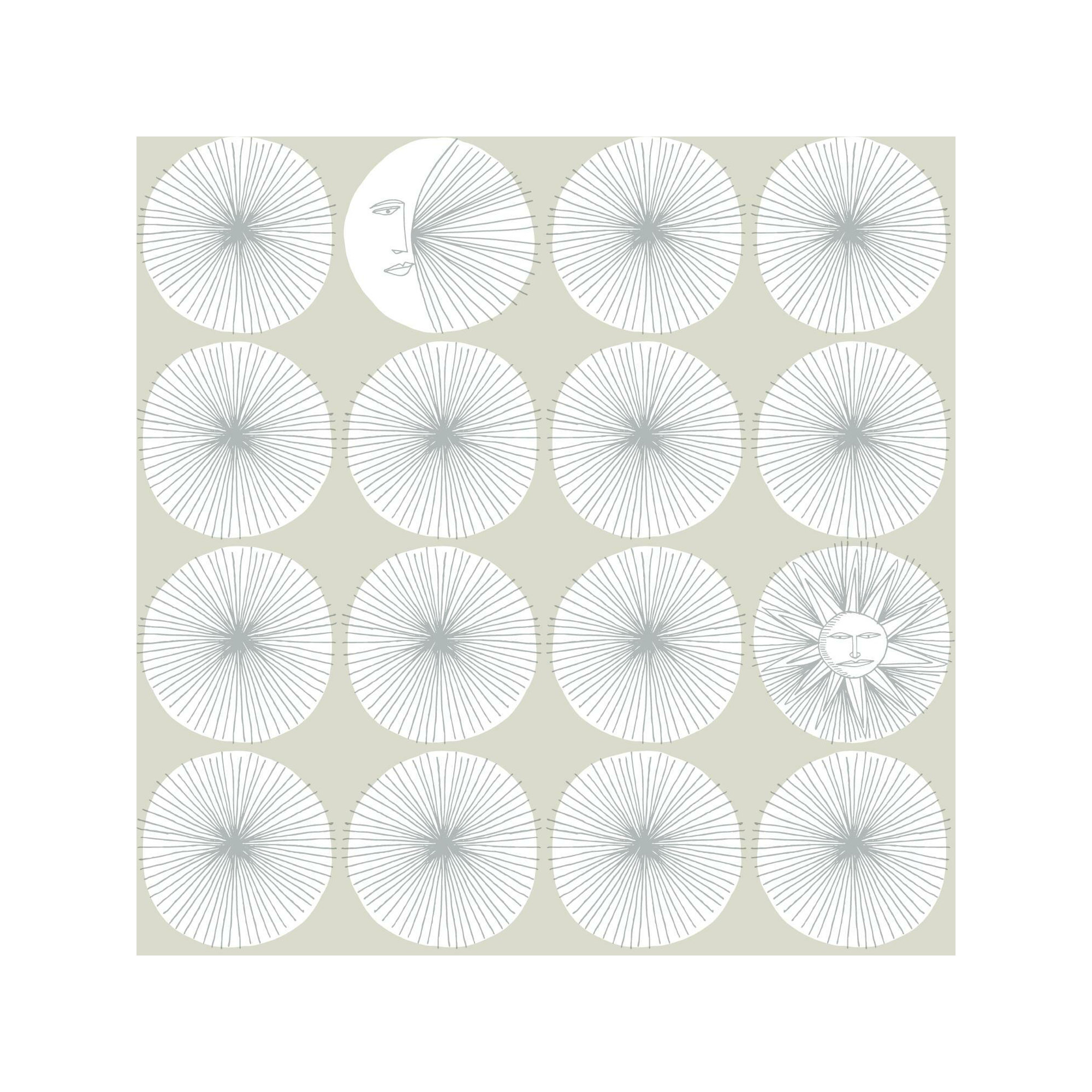 Mid-Century Peel & Stick Geometric Wallpaper, Natural/Silver