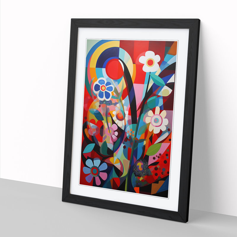 Constructivism Flowers Vol.6 - Single Picture Frame Print, 64cm H x 46cm W, Oak Framed