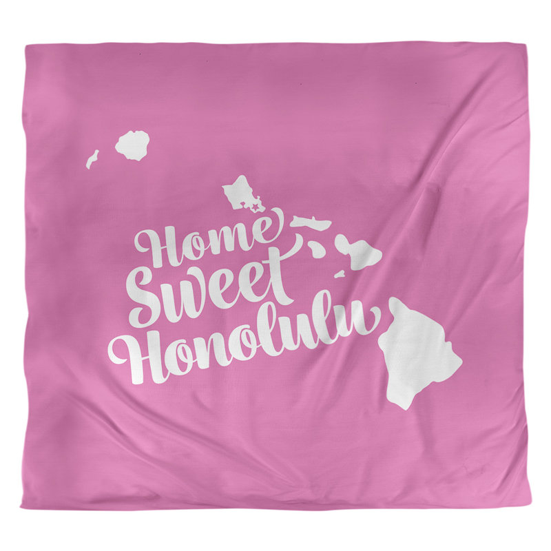 Housse de couette honolulu hawaii, Microfibre, Housse de couette pour grand lit, Rose