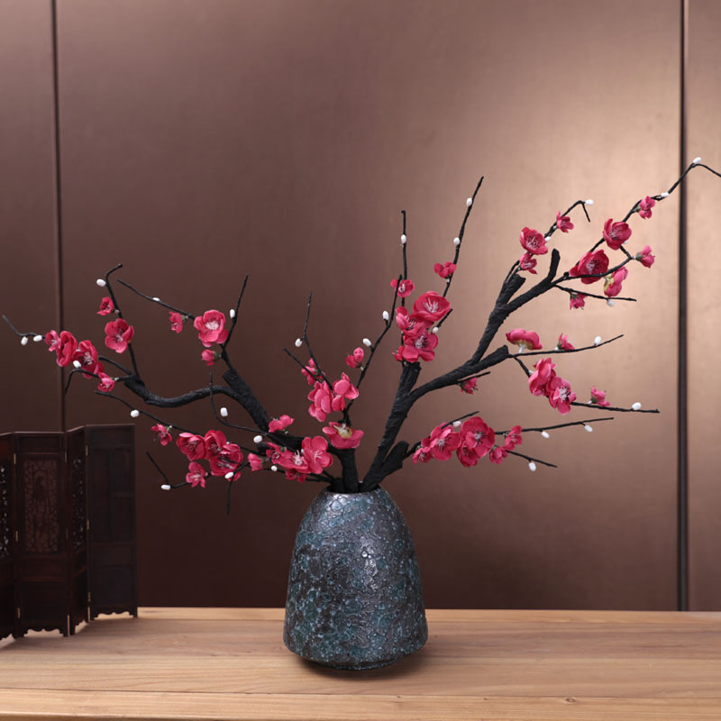 Plum Blossom Simulation Flower Vase Decoration, Pink