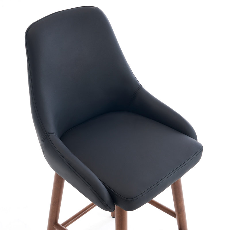 Tabouret de bar rembourré Verano Stoke, Similicuir noir