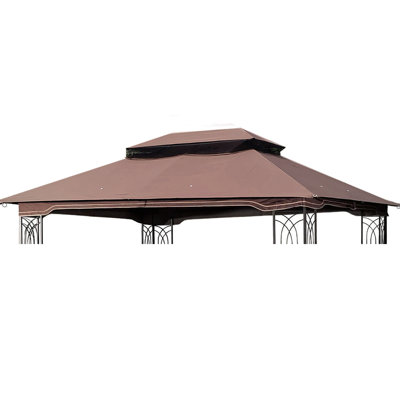Outdoor Patio Gazebo Canopy 10X12 Ft Replacement - Beige. Protected, Water-Repellent, Fade . With Drainage Holes & Insect Netting Quality Fabric. , Water-, Fade. Drains