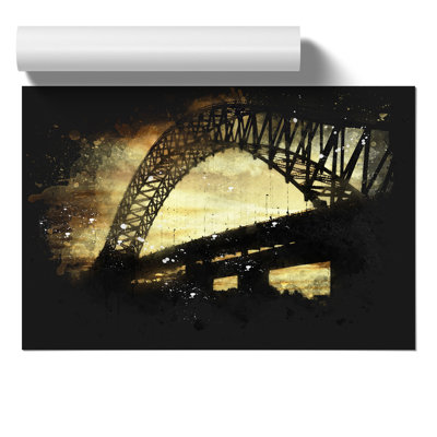 Silver Jubilee Bridge in Manchester Paint Splash - Frameless Print