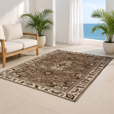 Tapis d'intérieur et d'extérieur brun Persian