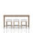 Frosted Glass Console Table With 3 Stools