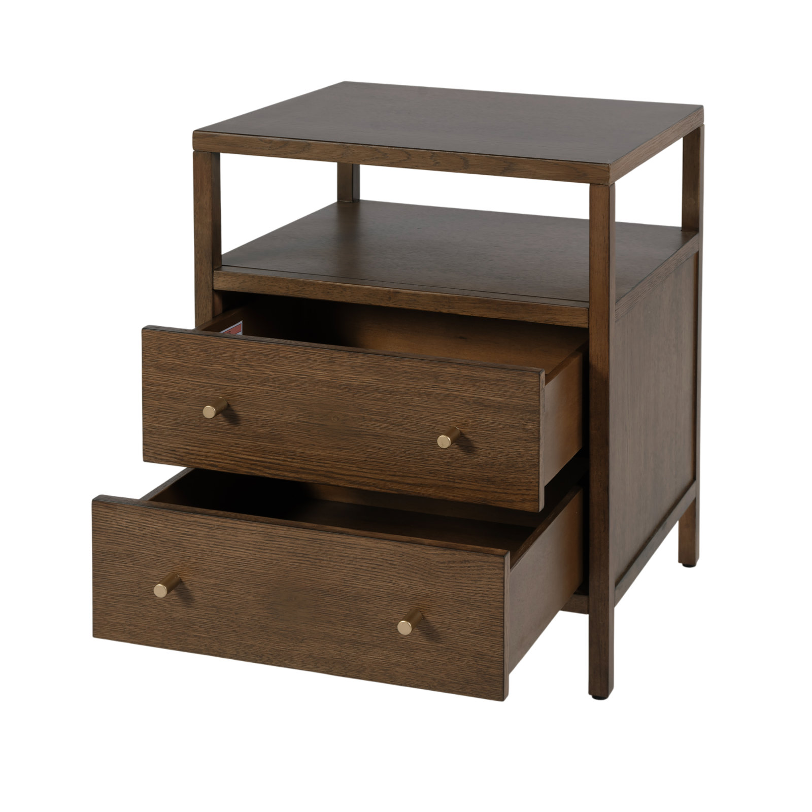 Sloane 21.25 in. W Wood 2 Drawer Nightstand, Walnut Brown