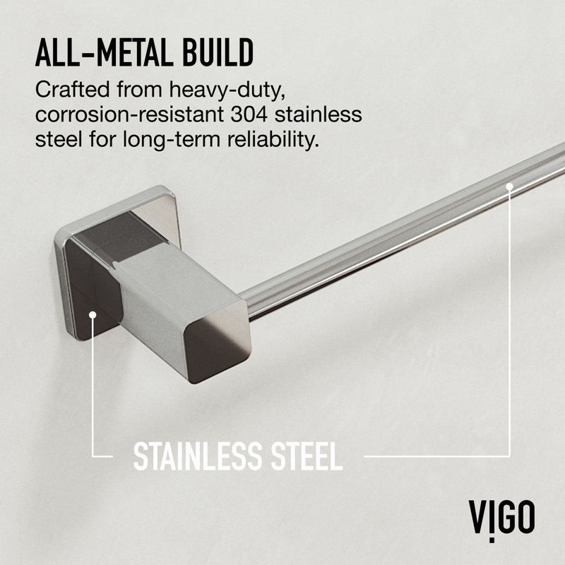 VIGO Meridian 4-Piece Chrome Bathroom Hardware Set with 24-in Towel Bar, Toilet Paper Holder, Hand Towel Holder and Hook