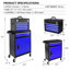 Coffre à outils roulant à 5 tiroirs, armoire de rangement pour outils de grande capacité avec roues verrouillables, doublure antidérapante, organisateur de boîte à outils amovible, armoire à outils roulante