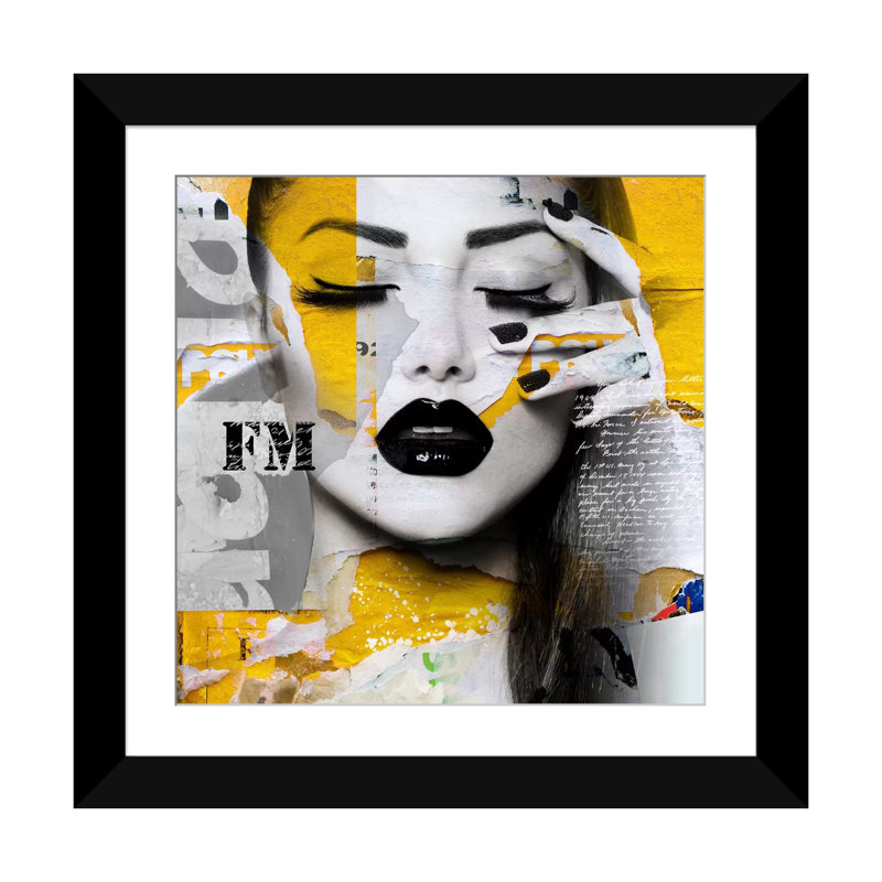 «Absolument Beautiful II», impression sur toile, H 16 po x l 16 po x P 1 po, Papier avec cadre noir, Blanc