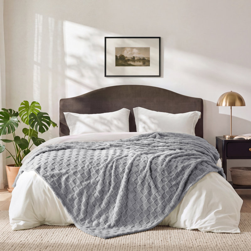 Couverture polaire à carreaux Bedsure, décoration intérieure mignonne, 127 cm × 178 cm, Jeté XL, Sucre roux