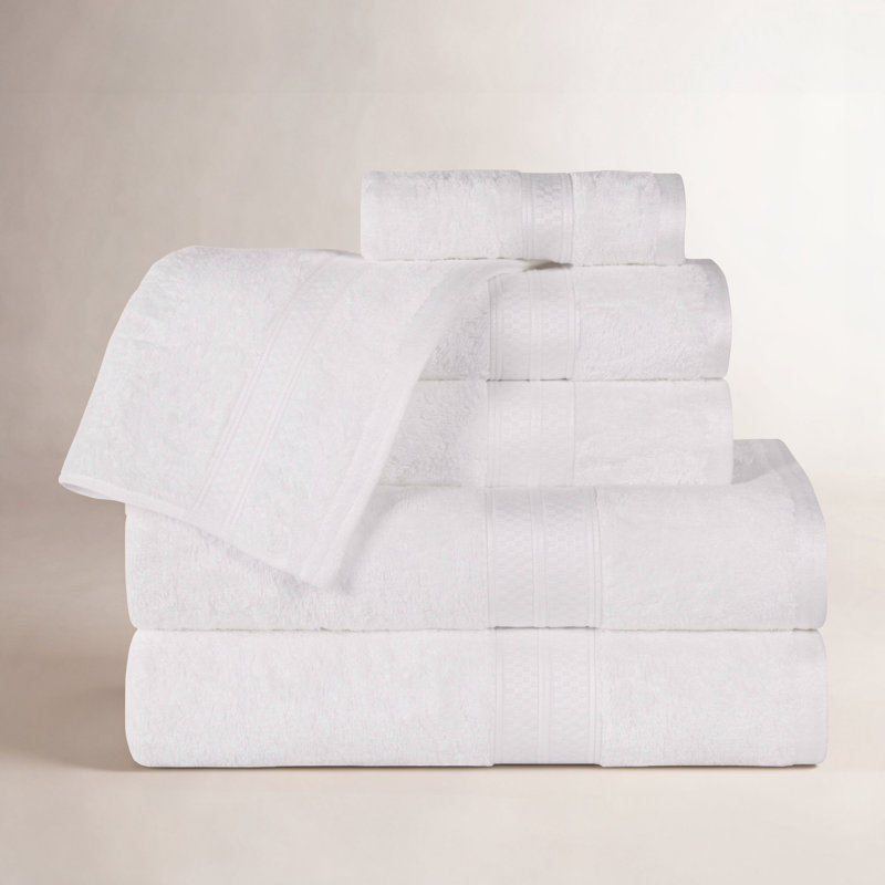 Nolhan Rayon from Bamboo Cotton Blend 6 Piece Towel Set, White