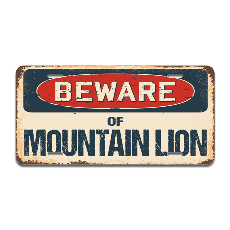 Cadre en aluminium «Beware of Mountain Lion»